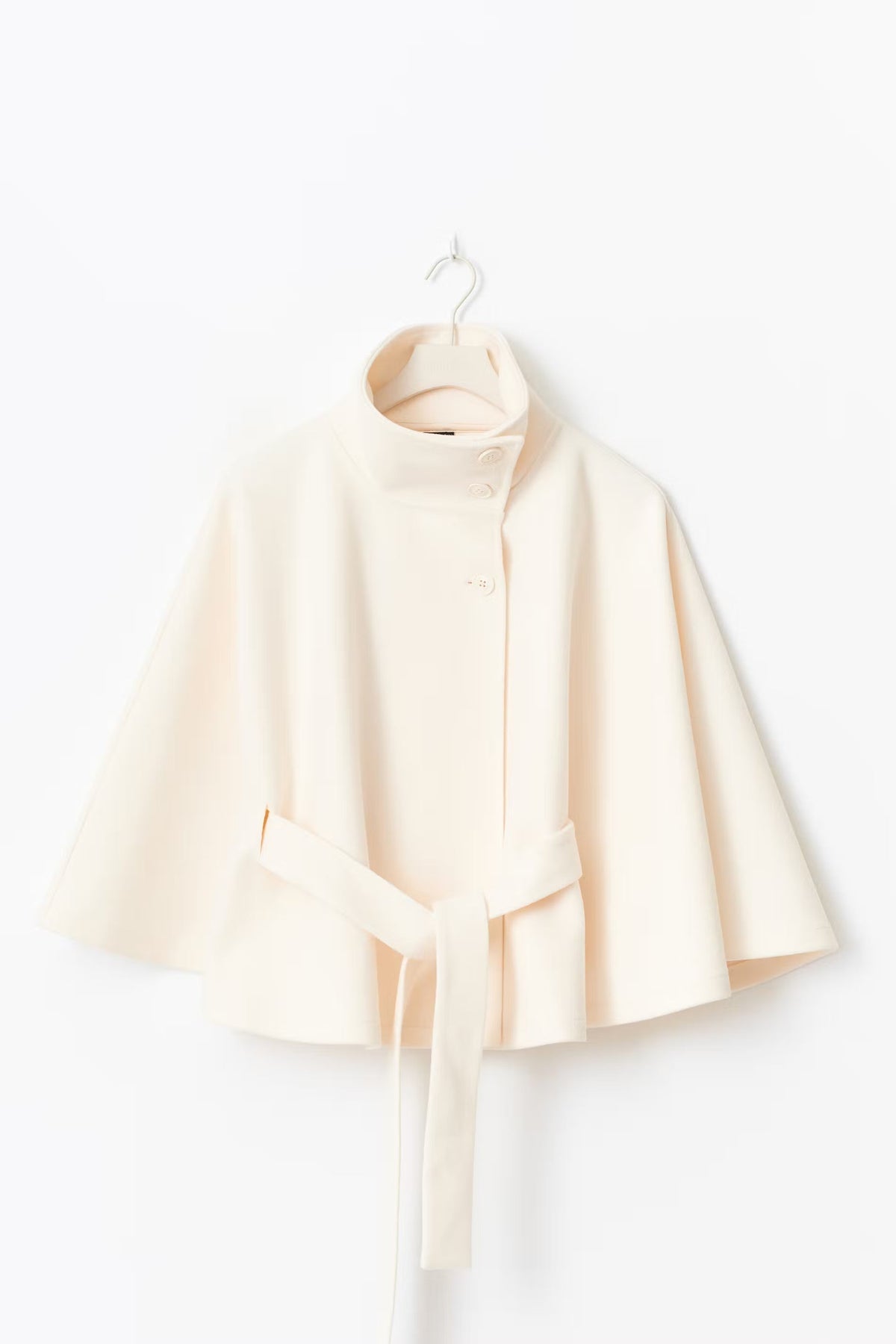 Beatrix | Belted Cape Jacket with High Collar