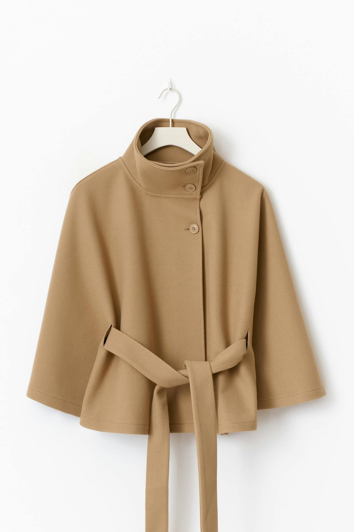 Beatrix | Belted Cape Jacket with High Collar