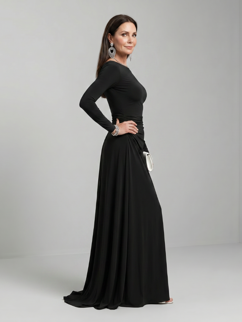 Gyram | Flowing Boat Neck Maxi Dress