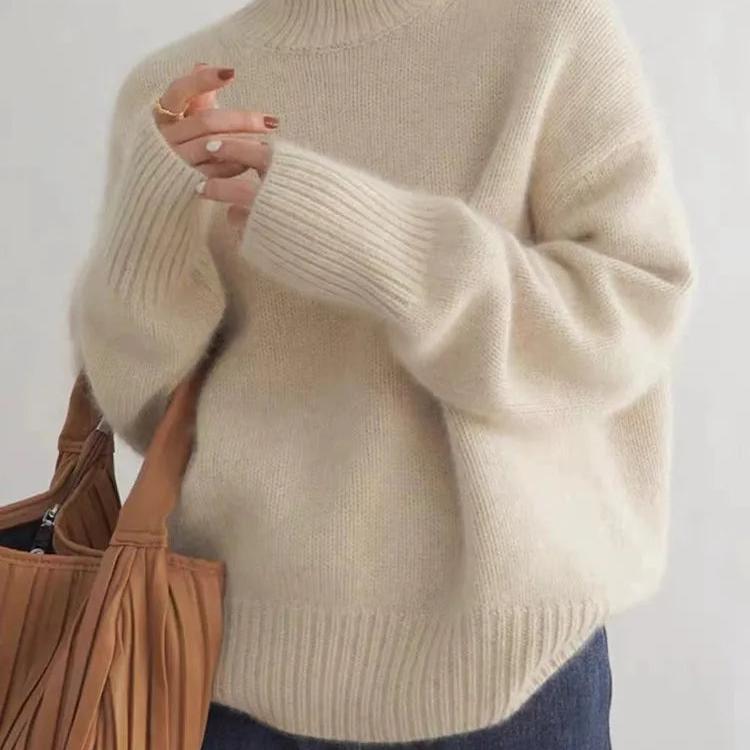 Sydney Women's Oversized Cashmere Turtleneck Sweater – Soft, Warm & Stylish