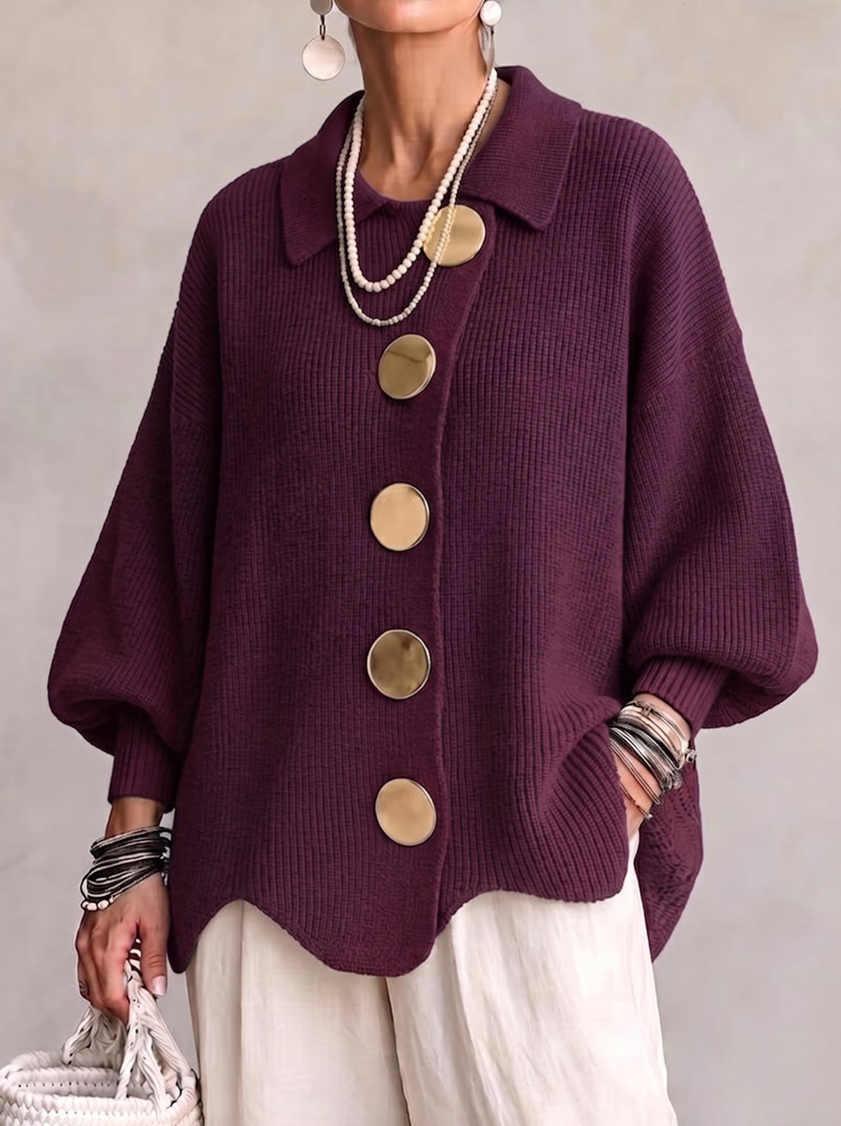 Isadora™ | Oversized Collared Cardigan